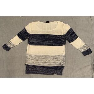 GAP Knit Sweater‎ Women's XS Blue Cream Striped Long Sleeve